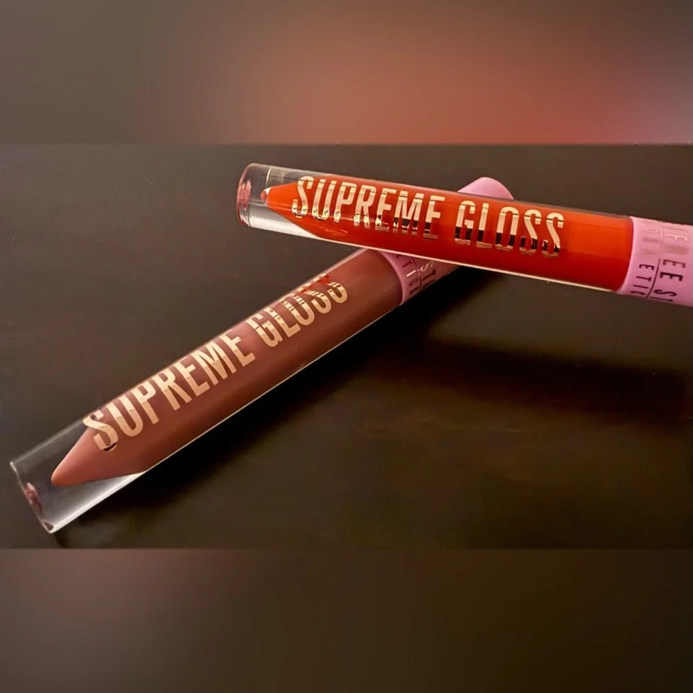 Jeffree Star Supreme Gloss Lip Gloss Set | Full Size | Nude & Red Bundle